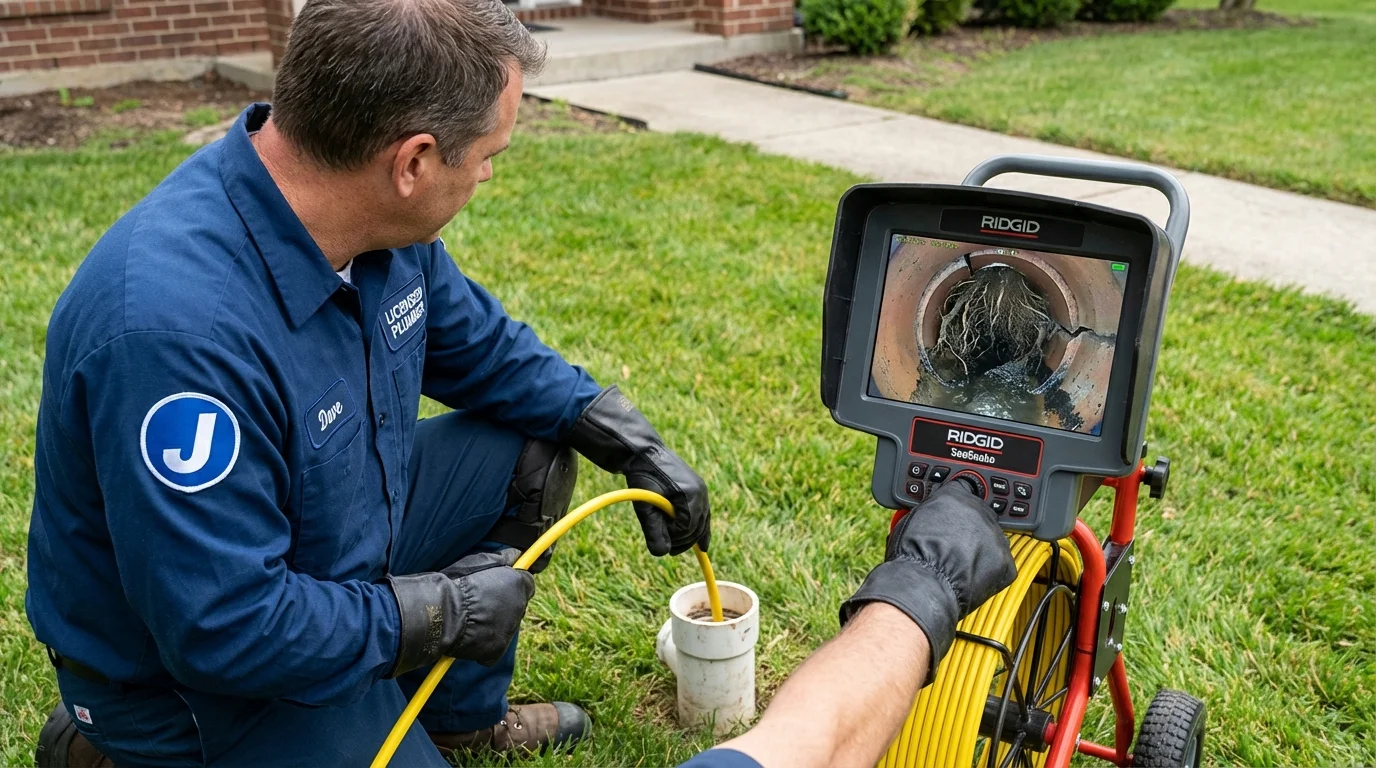 Sewer camera inspection being performed by Johns Plumbing LLC in Angleton